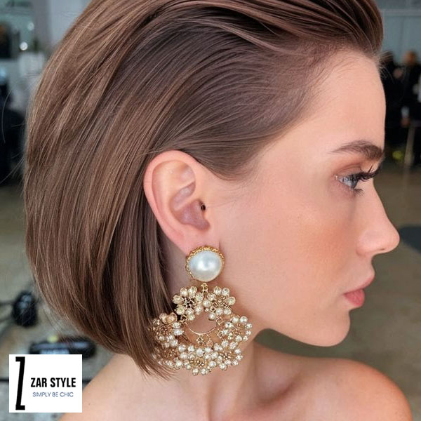 گوشواره بزرگ استیتمنت مناسب موی کوتاه