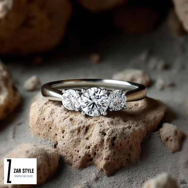 حلقه نامزدی سه سنگ