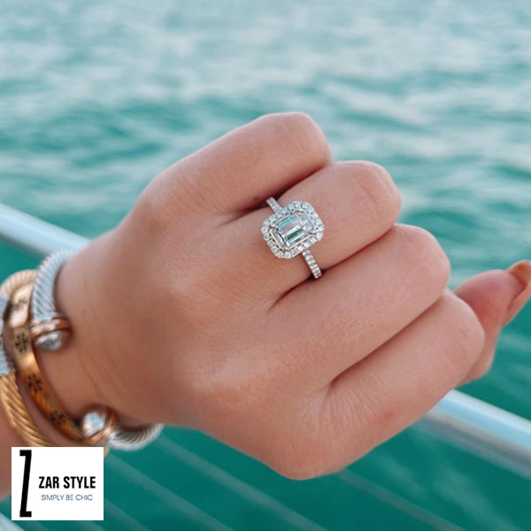 حلقه نامزدی برش امرالد