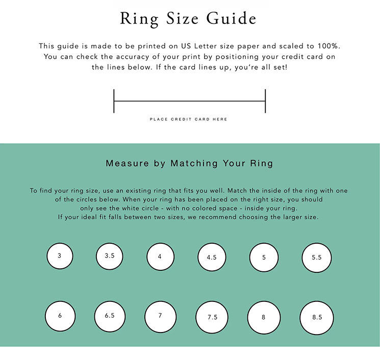 سایز انگشتر زنانه