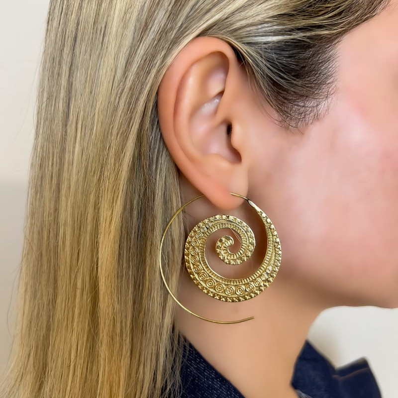 گوشواره مارپیچ برنجی