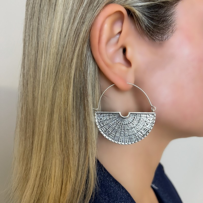 گوشواره هلال نقره ای