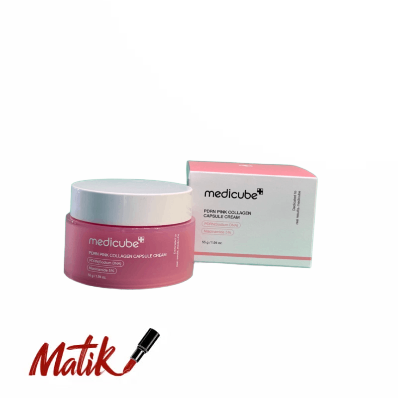 کرم کپسولی روشن‌کننده و ضدچروک کلاژن و PDRN مدی کیوب | Pink Collagen Cream