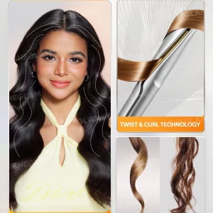 اتو مو دوکاره شیگلم مدل Sleek Chic Twist Kiss (صاف‌کننده و فرکننده)