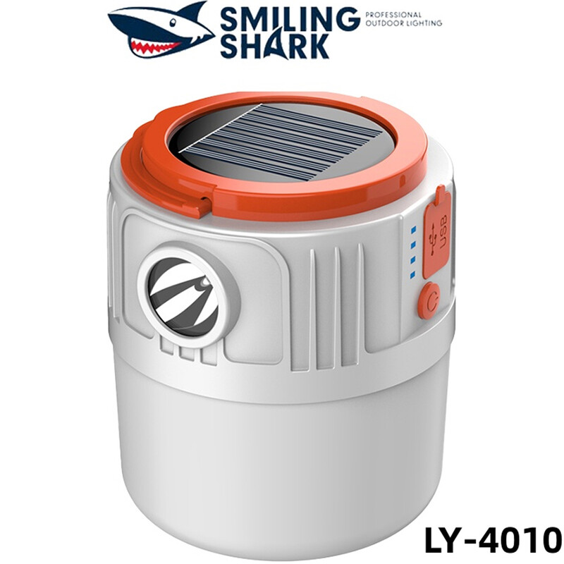 چراغ شارژی خورشیدی کمپینگ اسمایلینگ شارک LY4010A