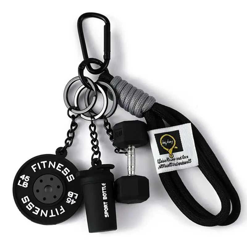 جاکلیدی ورزشی مدل dumbbell shaker weight طرح وزنه، شیکر و دمبل