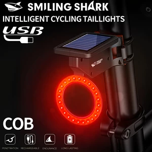 قیمت چراغ عقب دوچرخه شارژی خورشیدی ضدآب اسمایلینگ شارک