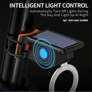 کیفیت چراغ عقب دوچرخه شارژی خورشیدی ضدآب اسمایلینگ شارک