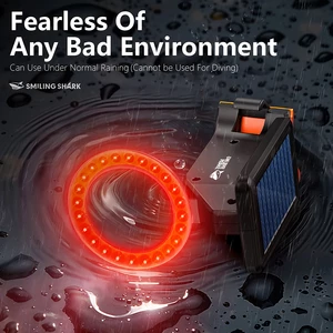 ارزان ترین چراغ عقب دوچرخه شارژی خورشیدی ضدآب اسمایلینگ شارک