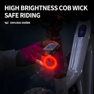 چراغ عقب دوچرخه شارژی خورشیدی ضدآب اسمایلینگ شارک