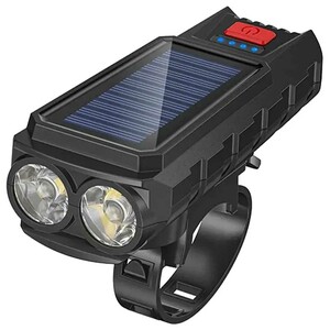 خرید اینترنتی چراغ جلوی دوچرخه خورشیدی با نور قوی و اسپیکر اسمایلینگ‌شارک