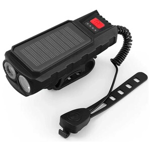 چراغ جلوی دوچرخه خورشیدی با نور قوی و اسپیکر اسمایلینگ‌شارک