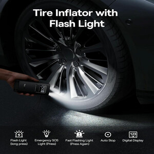 فلاشلایت پمپ باد بیسوس در شب