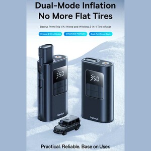 پمپ باد لاستیک خودرو، چراغ قوه و پاوربانک شارژی بیسوس