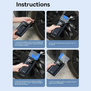 پمپ باد لاستیک خودرو، چراغ قوه و پاوربانک شارژی بیسوس