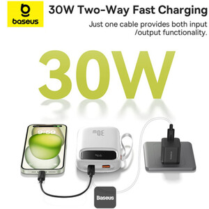 خرید پاور بانک با ظرفیت 30 وات 10000 با کابل تایپ سی بیسوس