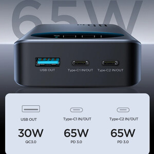 خرید  پاوربانک  تایپ سی و یو اس بی 65 وات جویروم