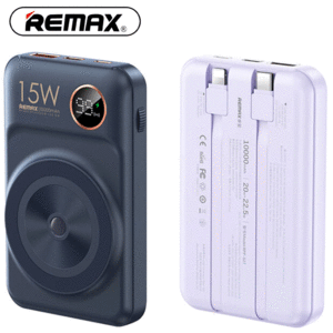 خرید پاوربانک وایرلس ، تایپ سی و یو اس بی با کابل تایپ سی و لایتنینگ 10000 ریمکس