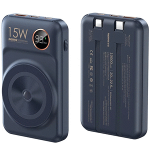 فروش پاوربانک وایرلس ، تایپ سی و یو اس بی با کابل تایپ سی و لایتنینگ 10000 ریمکس