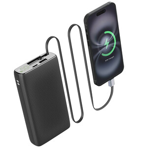 شارژر همراه 20000 پاورولوژی به همراه کابل تایپ سی جمع شونده