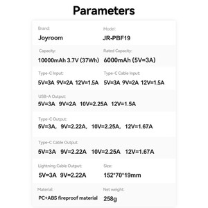 شارژر همراه با کابل لایتنینگ جویروم
