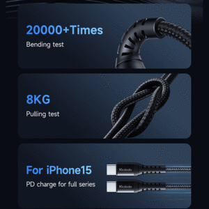 فروش کابل شارژ سریع تایپ سی به تایپ سی 60 وات 20 سانتی متر مک دودو