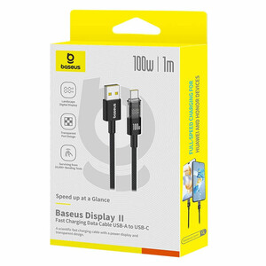 خرید کابل فست شارژ یو‌اس‌بی به تایپ‌سی 100 وات بیسوس Display 2