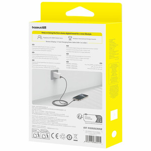 فروش کابل فست شارژ یو‌اس‌بی به تایپ‌سی 100 وات بیسوس Display 2