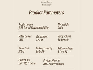 دستگاه مرطوب کننده، خوشبوکننده هوا و چراغ خواب رانمِی Runmei LLD-J225 eternal flower humidifier