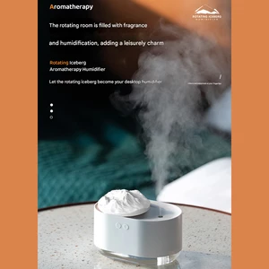 دستگاه رطوبت ساز و آروماتراپی شارژی طرح کوه یخ چرخان