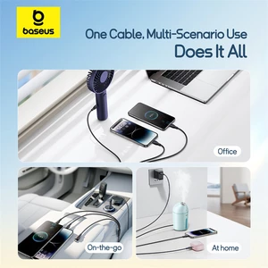 کیفیت کابل شارژ USB به لایتنینگ/تایپ سی/میکرو یو اس بی  3.5 آمپر بیسوس