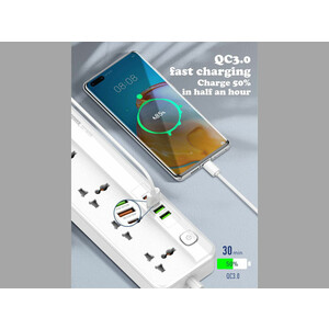 چند راهی برق 3 سوکت، 3 یو اس بی و 1 تایپ سی الدنیو LDNIO SC5415 Power Strip With USB Port