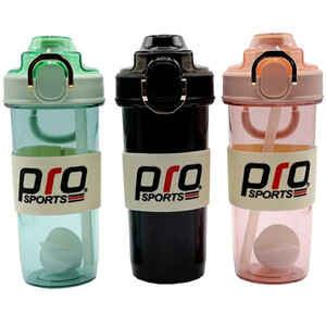 بطری آب و شیکر نی دار پرو اسپورتز PRO SPORTS حجم 685 میلی‌لیتر