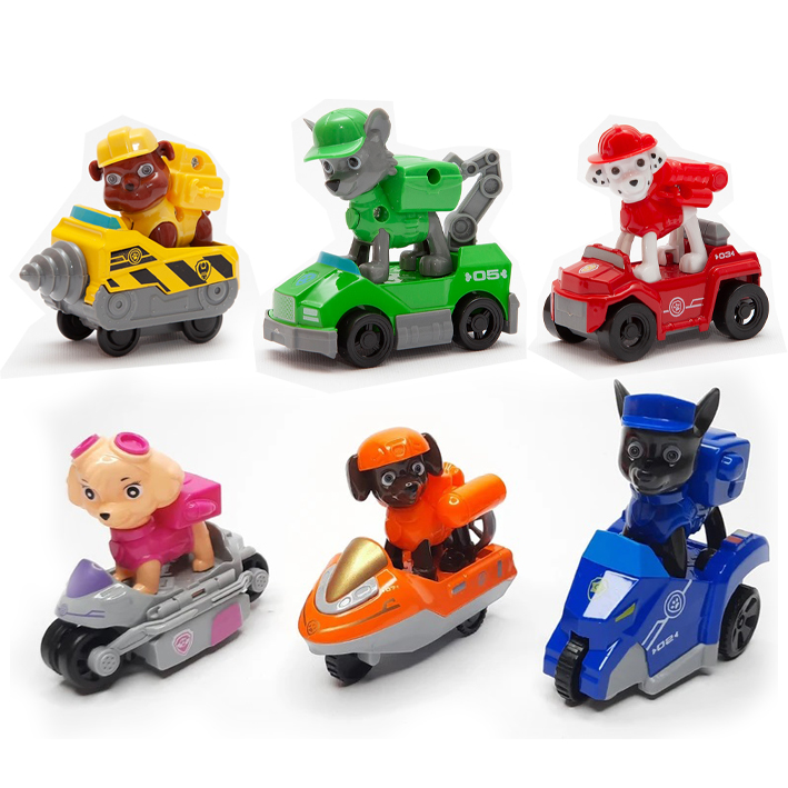 مجموعه ۶ عددی سگ‌های نگهبان (Paw Patrol) سوار بر ماشین