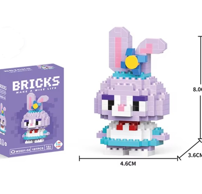 ساختنی جیسی بریکس طرح خرگوش بنفش