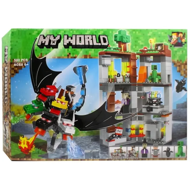 لگو ماینکرافت دراگون و دژ 580 قطعه ای