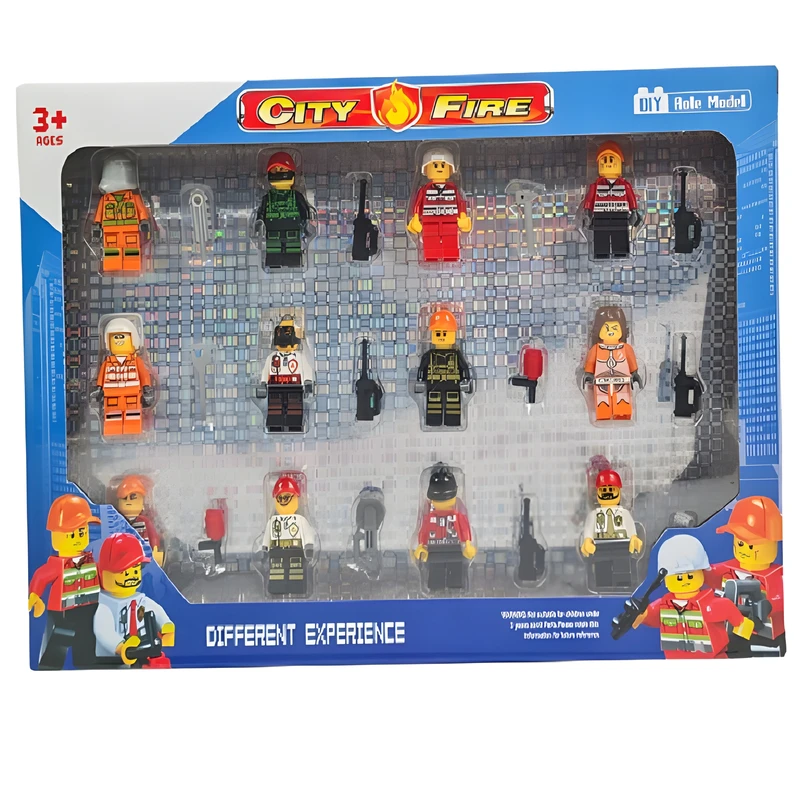 ساختنی لگو شخصیت مدل آتش نشانی مجموعه 12 عددی