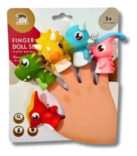 عروسک انگشتی سیلیکونی  مدل دایناسور 5 عددی