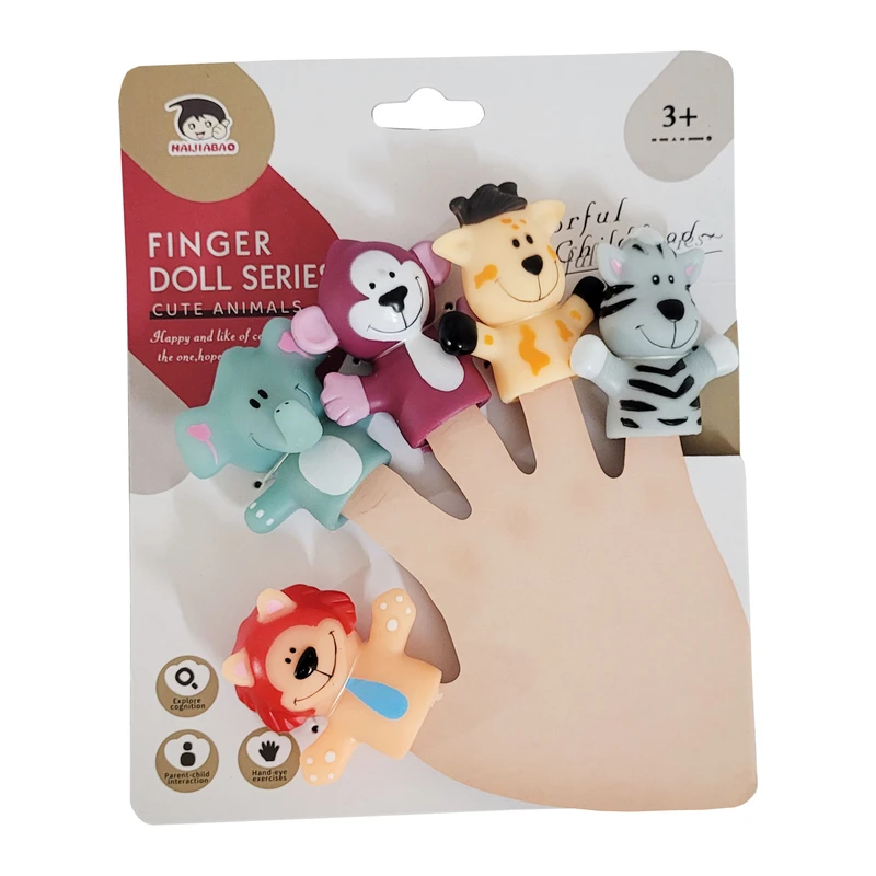 اسباب بازی مدل عروسک انگشتی حیوانات وحشی مجموعه 5 عددی