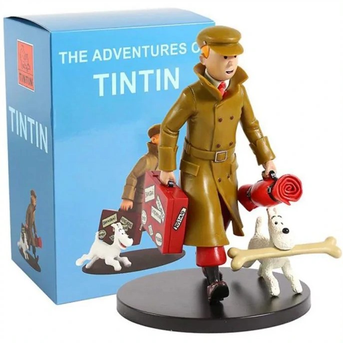 فیگور تن تن چمدان بدست با میلو Tin Tin