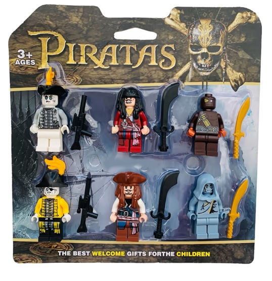 ست ۶ عددی فیگور دزدان دریایی Piratas همراه با لوازم جانبی
