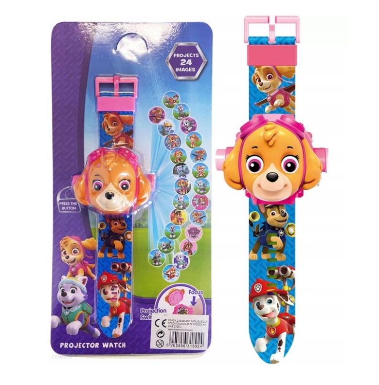 اسباب بازی ساعت مدل پروژکتوردار طرح اسکای سگهای نگهبان