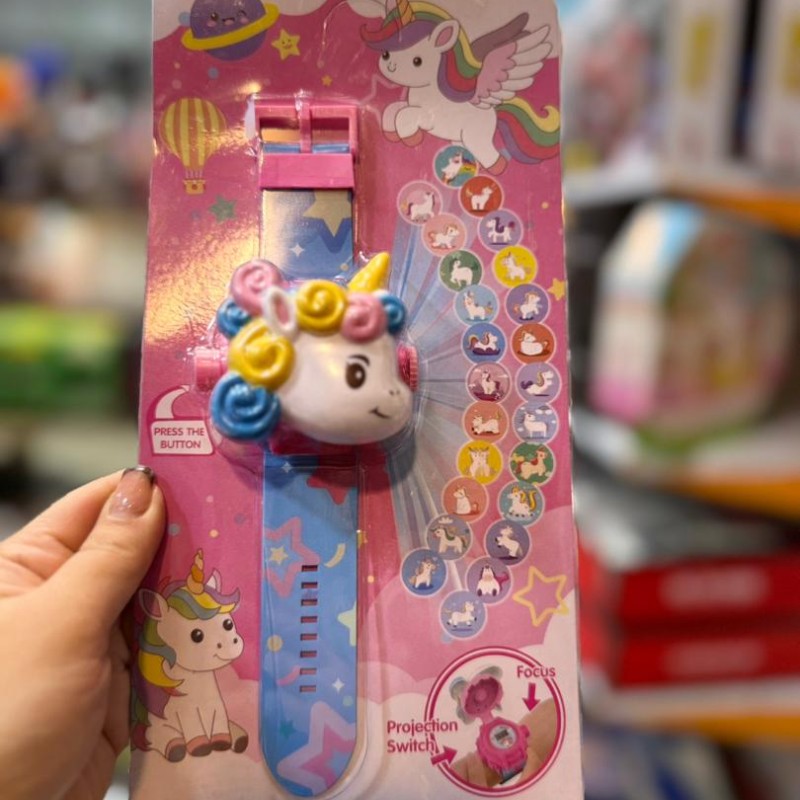 اسباب بازی ساعت مدل پروژکتوردار طرح یونیکورن