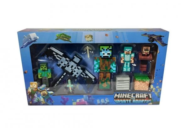 فیگور بزرگ ماینکرافت طرح زیر دریا ( در 4 طرح مختلف ) مجموعه 9 عددی بزرگ