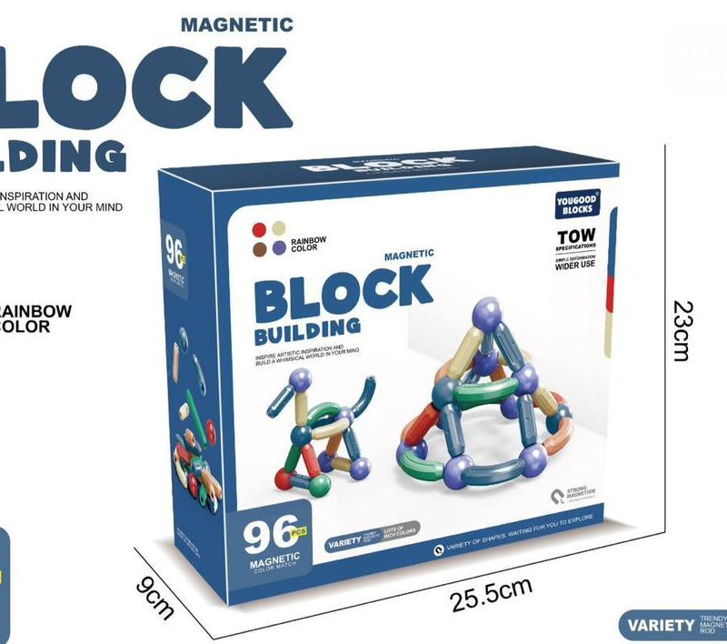 ساختنی طرح مگنت مدل MAGNETIC BLOCK BUILDING  مجموعه 96 عددی