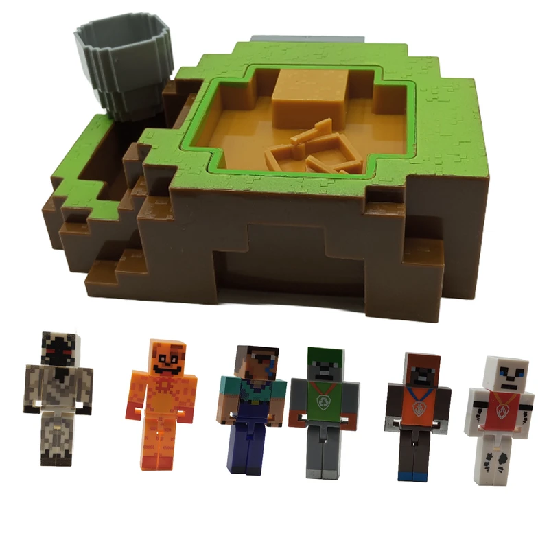 اکشن فیگور مدل ماینکرافت طرح استخر قایق دار مجموعه 9 عددی