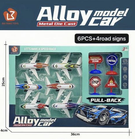 ست فلزی هواپیما ۶ عددی با علائم