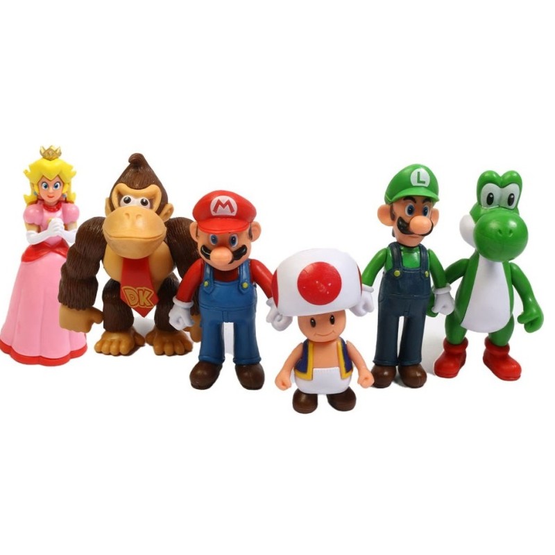 فیگور طرح سوپر ماریو قارچ خور بسته 6 عددی