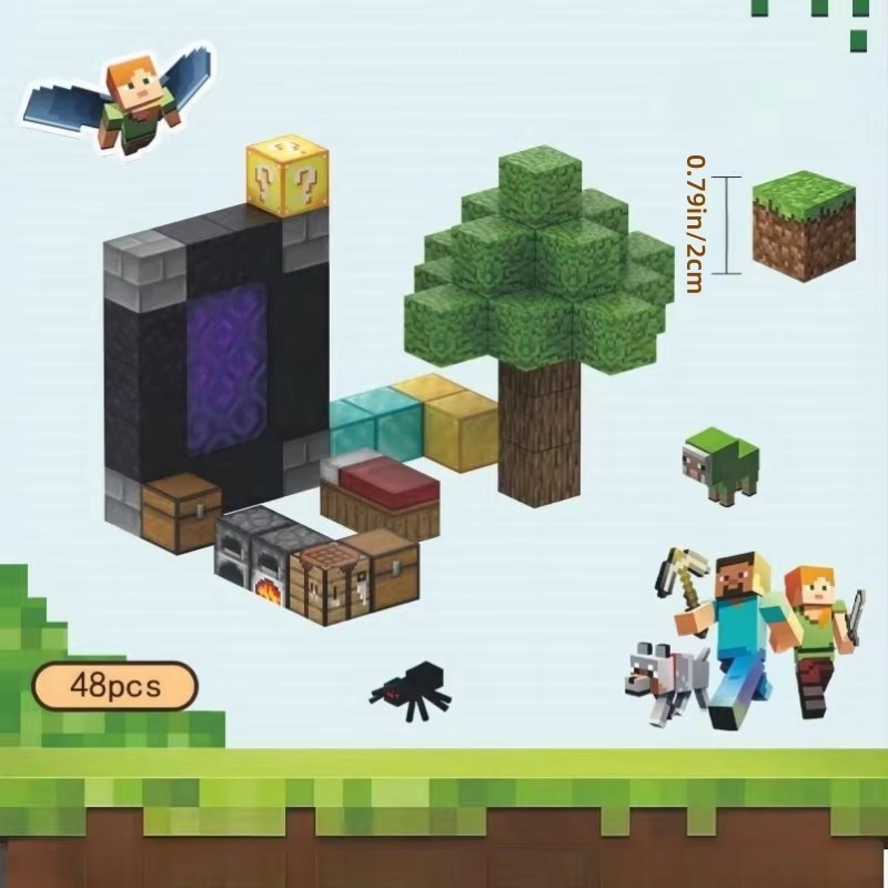 لگو مکعب های مگنتی ماینکرافت مدل Cube World تعداد 48 قطعه