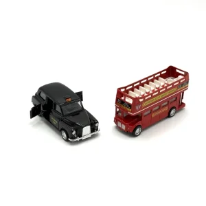 ماکت ماشین مدل اتوبوس و تاکسی لندن مجموعه 2 عددی